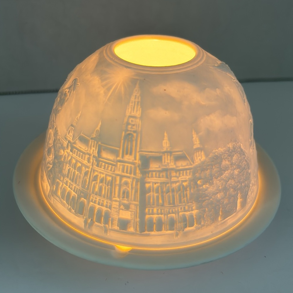 FairyLight Bisque Lithophane Village Germany Hellmann-Versand GMBH CandleHolder